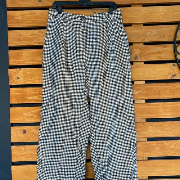SHEIN Plaid Ankle Pants Size 0 Lightweight Cropped Trousers with Pockets - Picture 1 of 6